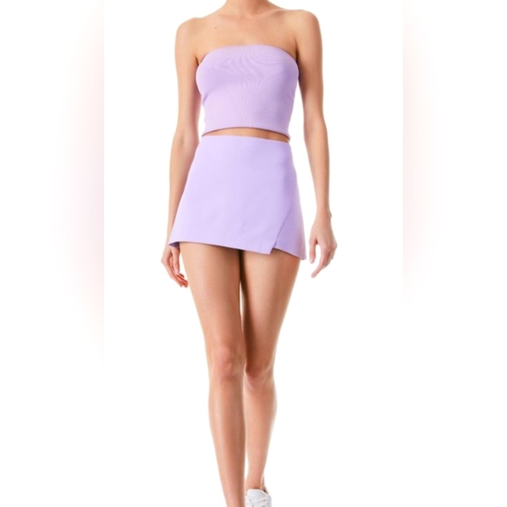 NWOT Alice + Olivia Lilia Crossover Miniskirt Size 6 in Lavender